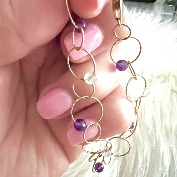 14k gold CAODURO Italian Luxury bracelet rings/circles - Picture 3 of 13